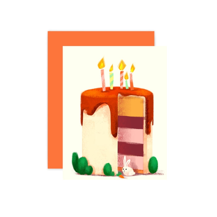 Birthday Cake with Bunny Card
