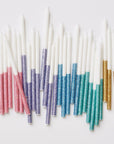 Blue Glitter Dipped Candles