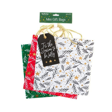Holiday Foliage Medium Gift Bags - Set of 3