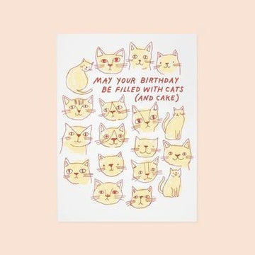 Cats And Cake Birthday Card