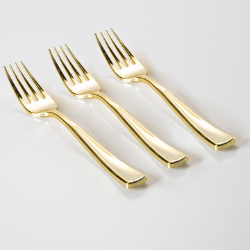 Classic Gold Plastic Forks