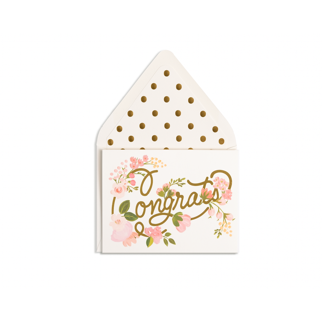 Congrats Floral and Gold Card