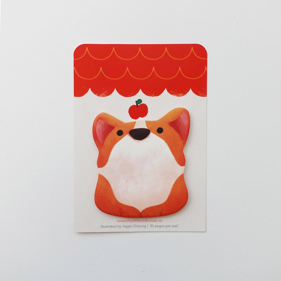 Corgi with Apple Die Cut Sticky Note