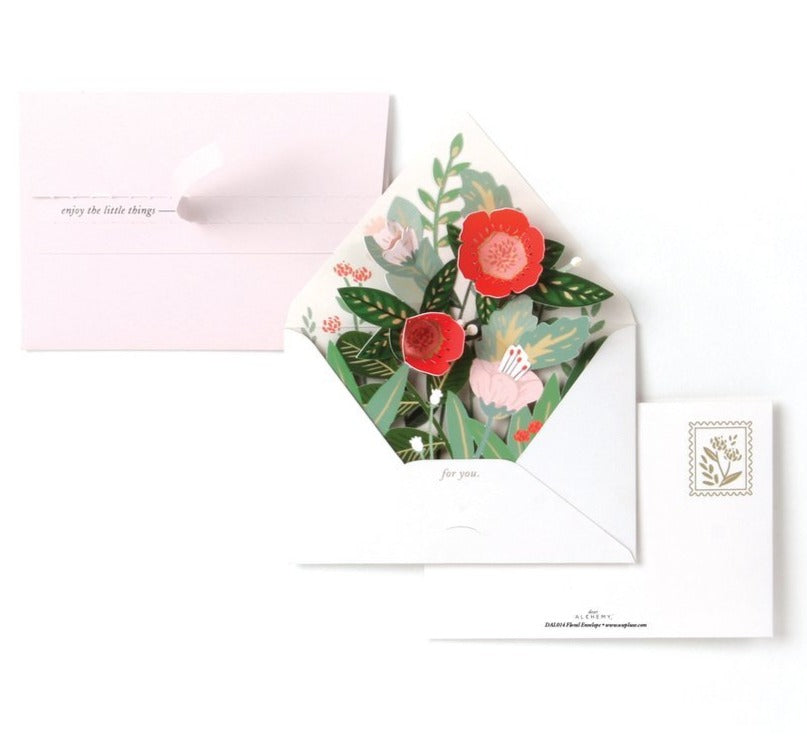 pop up flower envelope greeting card