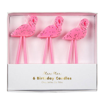 Flamingo Glitter Candles