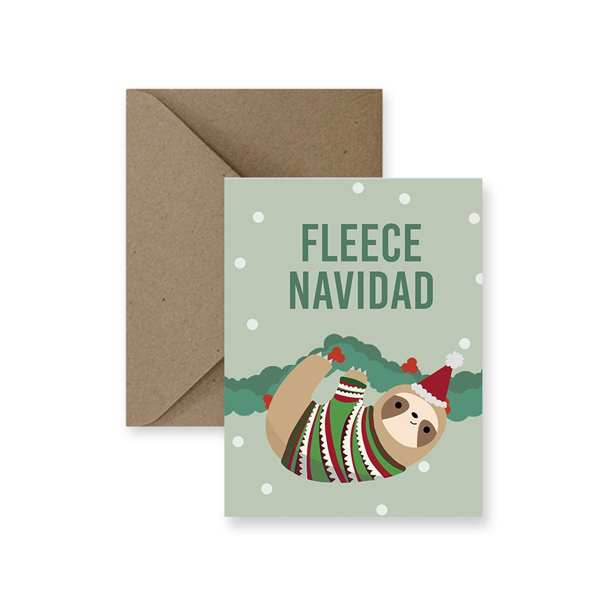Fleece Navidad Sloth Card