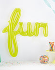 FUN Green Clear Script Balloon
