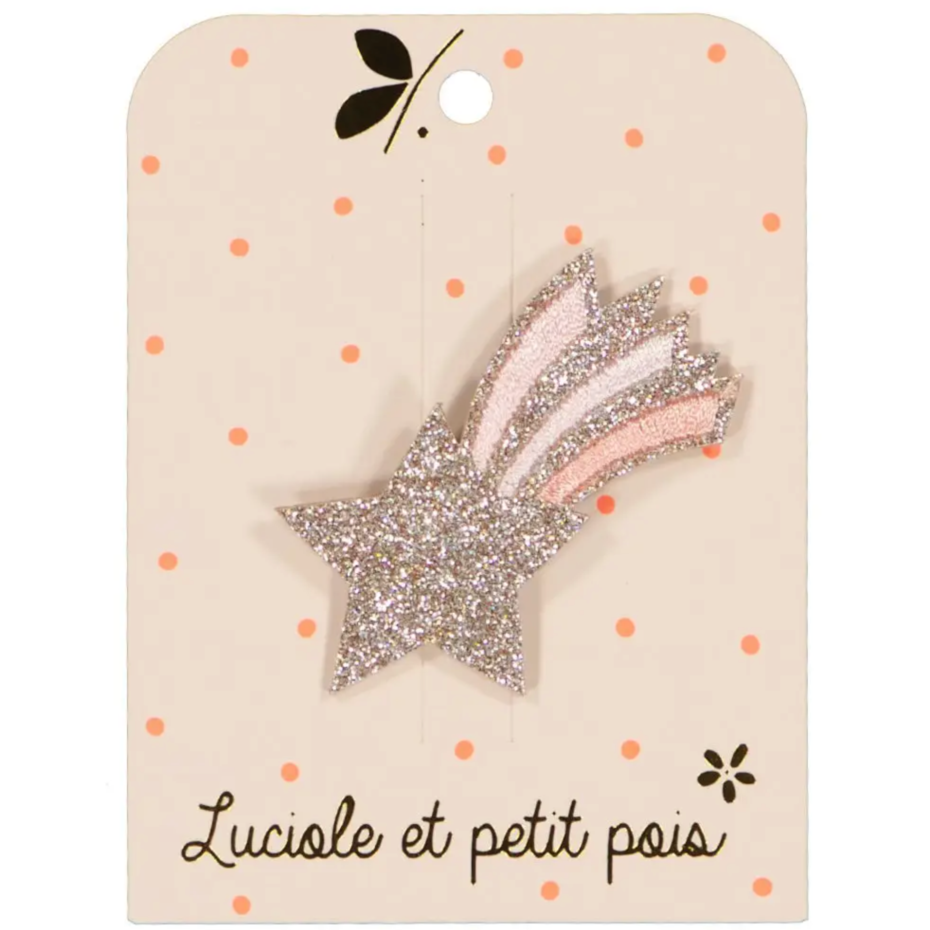 Glitter Shooting Star Pink Pastel Hair Clip