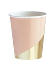peach and gold paper cup