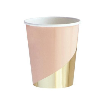peach and gold paper cup