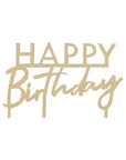 Gold Acrylic Happy Birthday Cake Topper