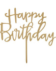 Gold Acrylic Happy Birthday Cake Topper