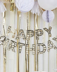 Gold Fringe Happy Birthday Banner