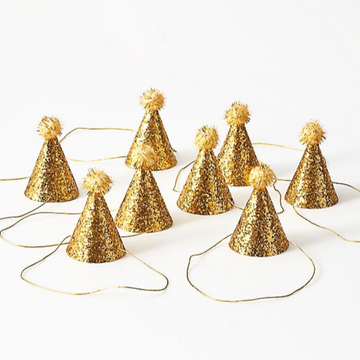 Gold Glitter Mini Party Hats