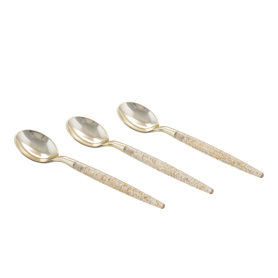 Gold Glitter Plastic Mini Spoons