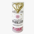 plastic container of gold heart sparkler cnadles