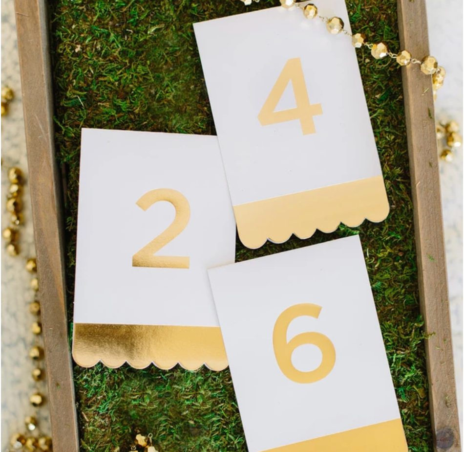 Gold Foil Table Numbers – Oh Shiny!