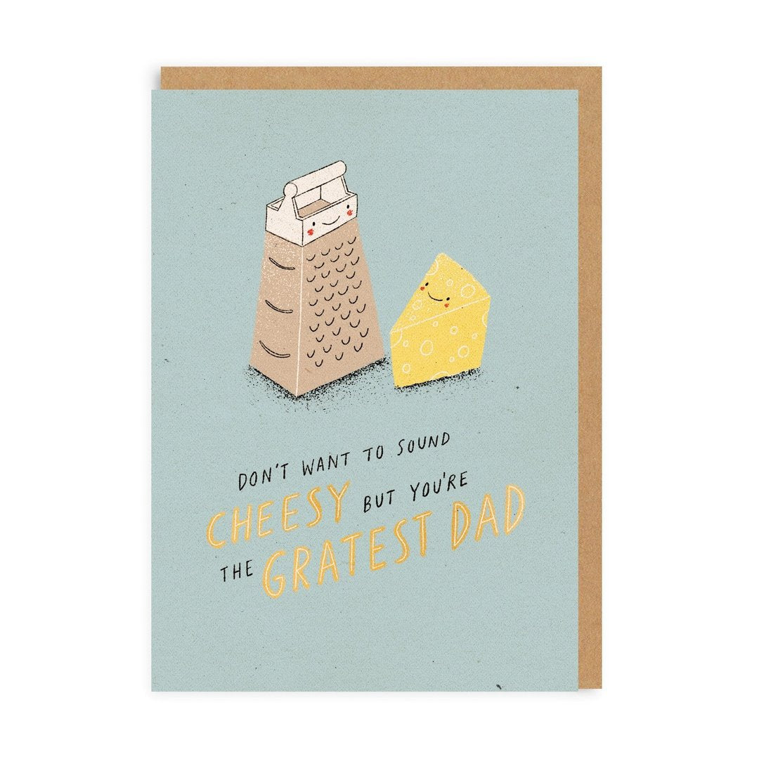 cheese grater pun father's day greeting card