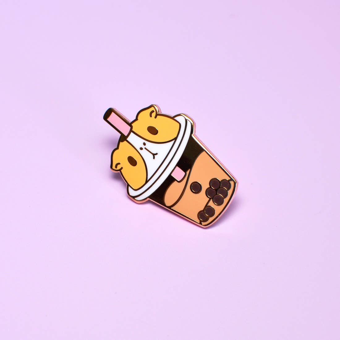 Guinea Pig Bubble Tea Enamel Pin