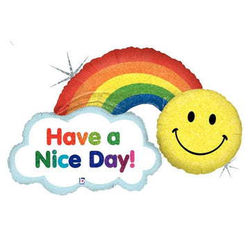 Have a Nice Day Rainbow Smiley Face Balloon