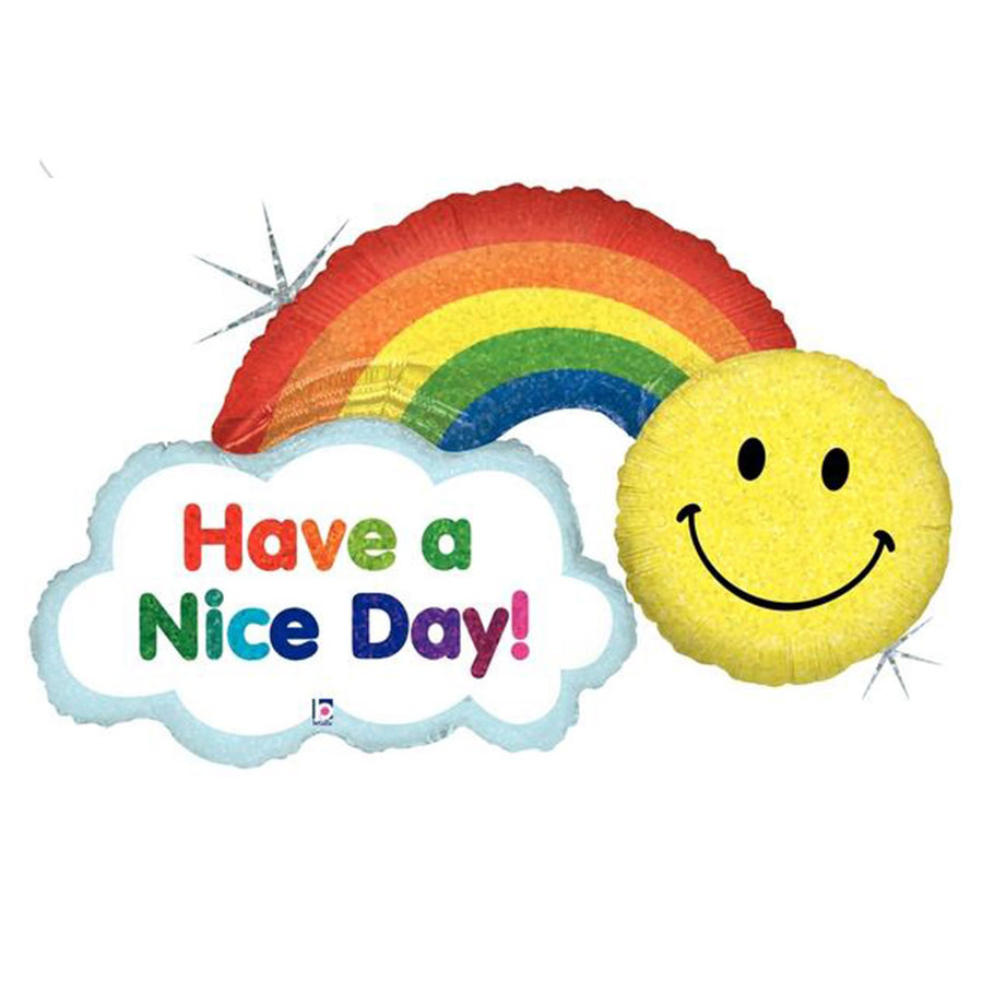 Have a Nice Day Rainbow Smiley Face Balloon