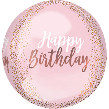 pink blush happy birthday balloon