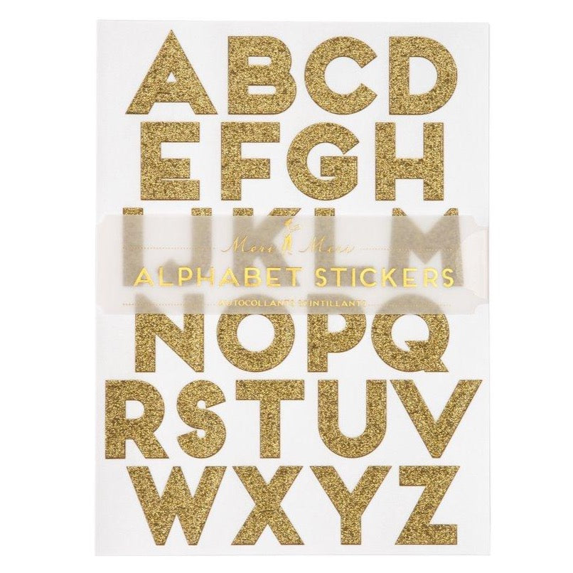 Gold Glitter Alphabet Sticker Sheets