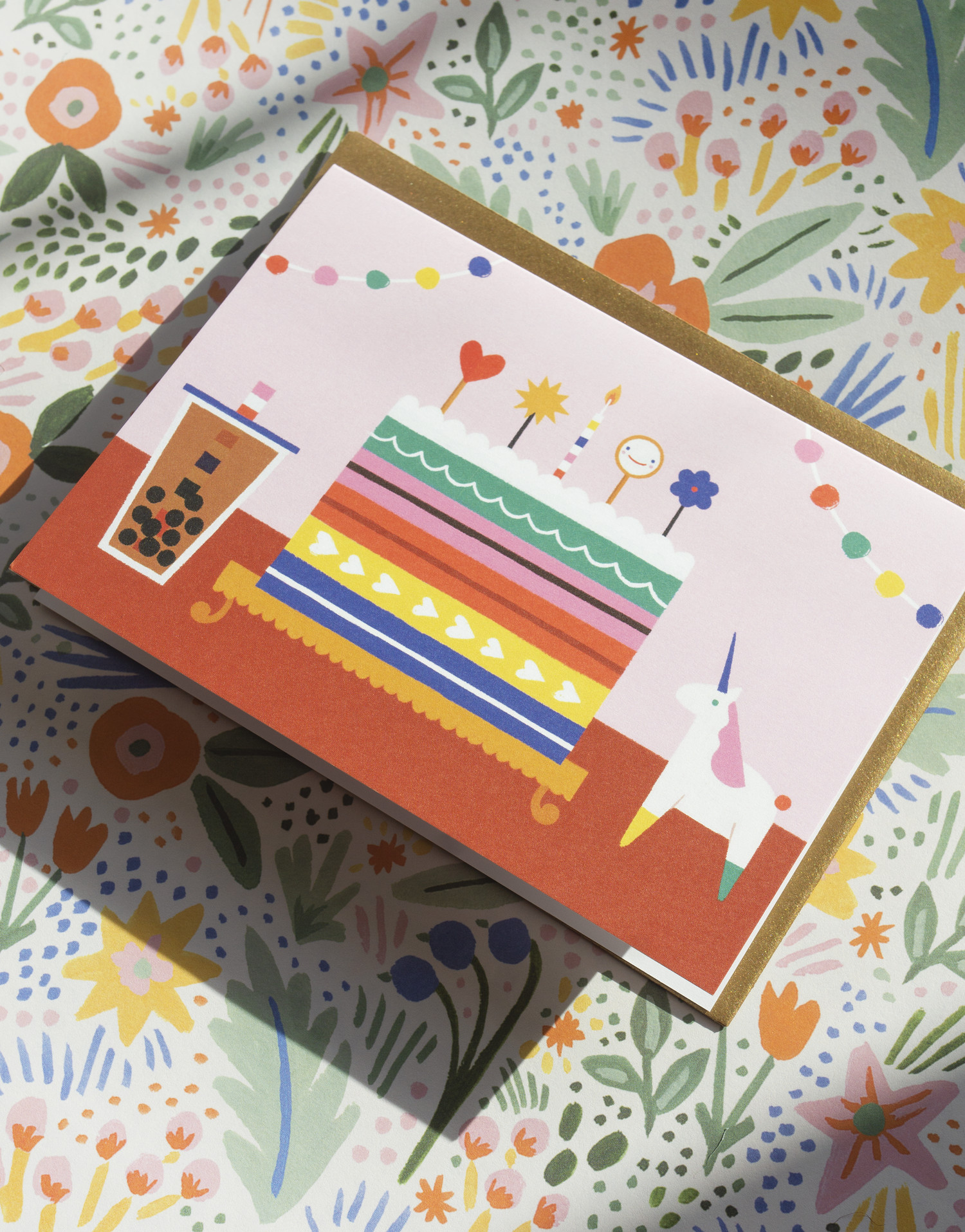 Happy Birthday Rainbow Cake Greeting Card