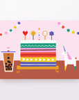 Happy Birthday Rainbow Cake Greeting Card