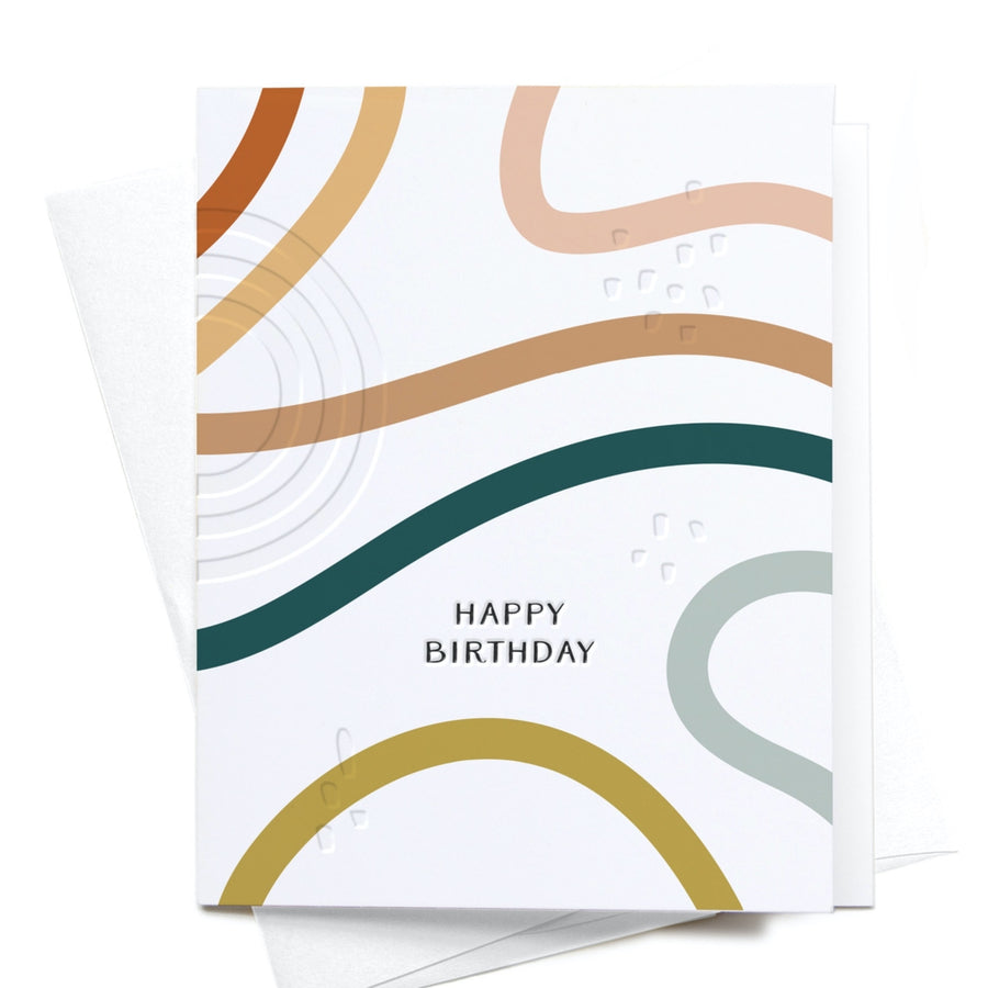 Happy Birthday Streamers Letterpress Card