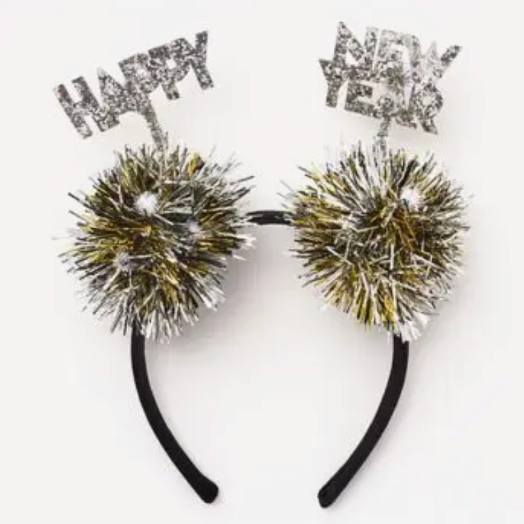Happy New Year Pom Headband