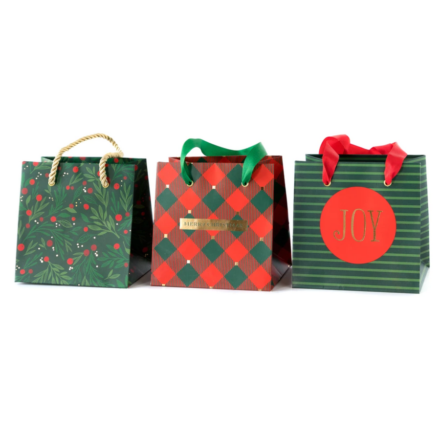 Holly Christmas Mini Gift Bag - Set of 6
