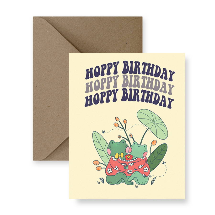 Hoppy Birthday Frogs Card