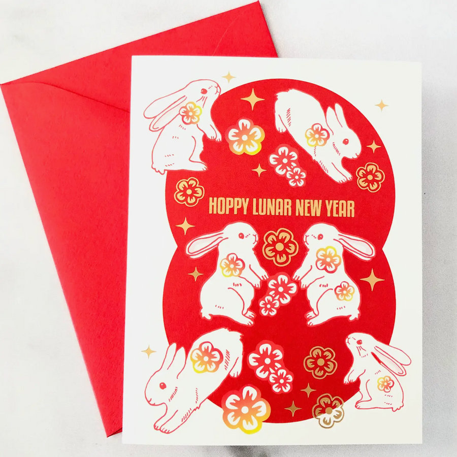Hoppy Lunar New Year Rabbit Card