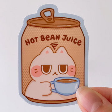Hot Bean Juice Cat Vinyl Sticker