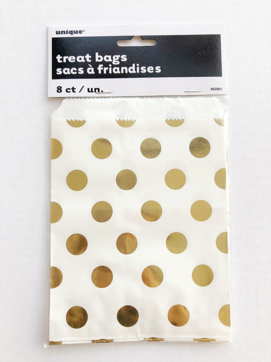 Treat Bags - Gold Polka Dot