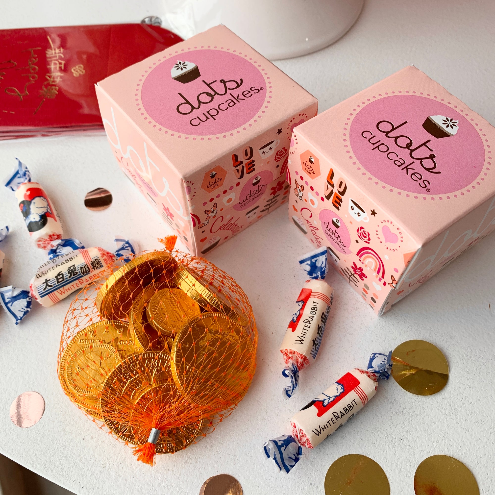 close up photo of candies and cupcakes