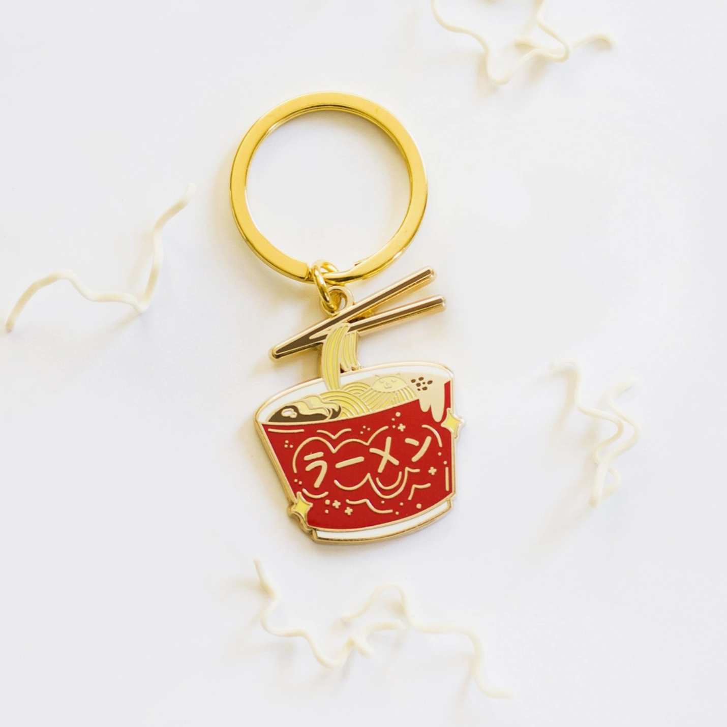 Instant Ramen Enamel Keychain