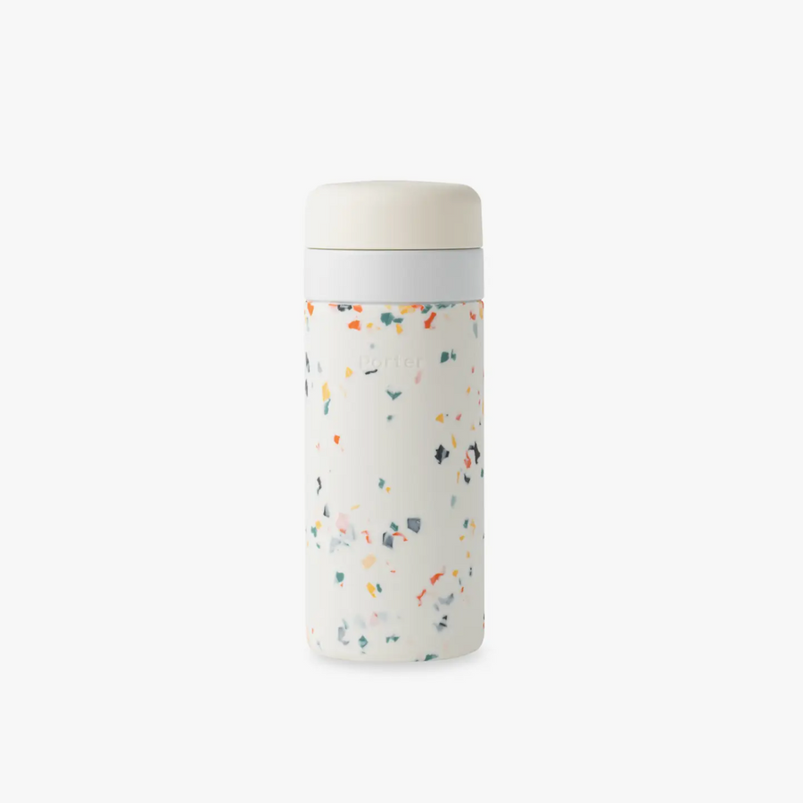 Insulated Cream Terrazzo Ceramic Bottle