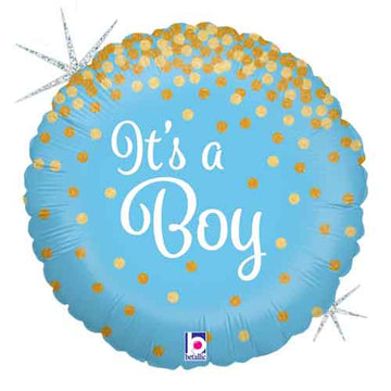 It's a Boy Holographic Small Balloon
