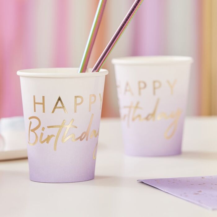 Lilac Ombre Birthday Cups
