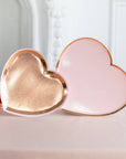 Large Heart Shaped Rose Gold and Pink Paper Plate