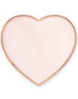 Large Heart Shaped Rose Gold and Pink Paper Plate