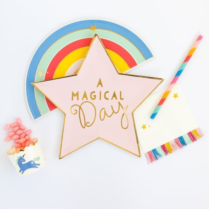 a magical day party table decoration spread