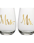Mr. and Mrs Wine Glass Set