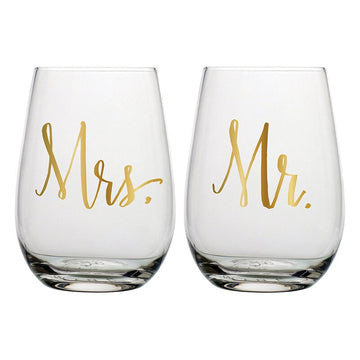 Mr. and Mrs Wine Glass Set