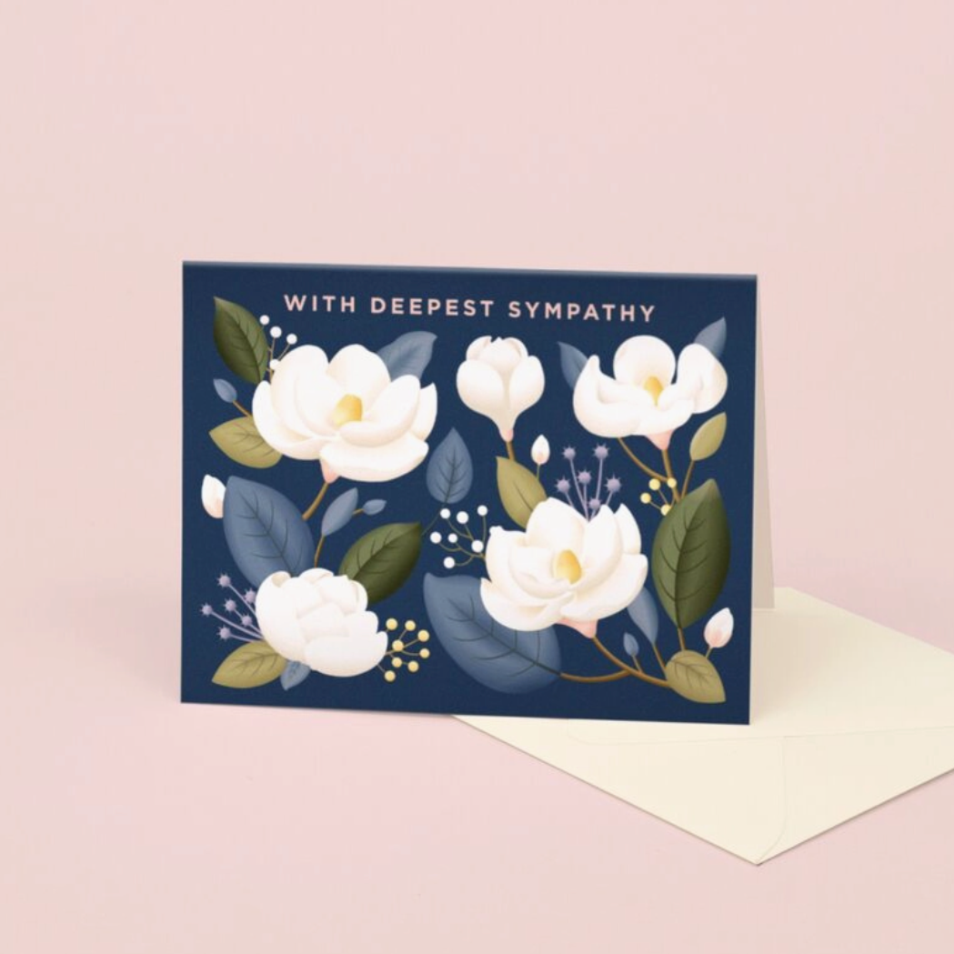 Magnolia With Deepest Sympathy Card