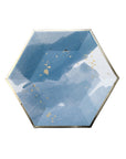 blue watercolor small plate