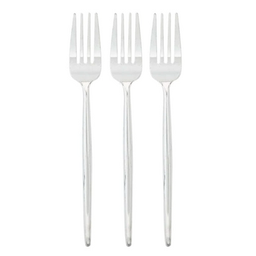 Matrix Style Silver Plastic Forks