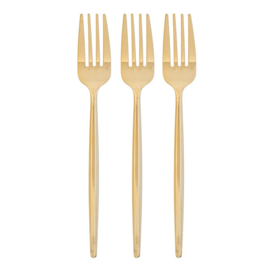 Matrix Style Gold Plastic Forks